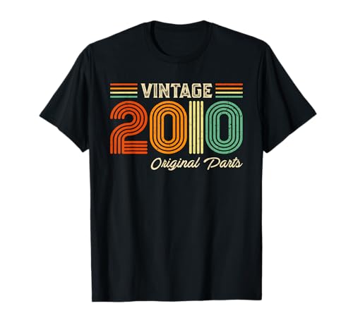 Vintage 2010 Original Parts Birthday 2010 Men Women Vintage T-Shirt von Vintage Birthday Born Idea Classic Year Old Store