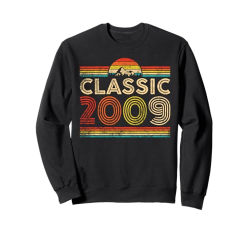 Classic 2009 Vintage Year 2009 Classic Birthday Men Women Sweatshirt Classic 2009 Vintage Year 2009 Classic Birthday Men Women Sweatshirt von Vintage Birthday Classic Idea Retro Year Store