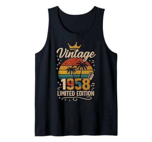 Vintage 1958 Limited Edition Men Women Birthday 1958 Vintage Tank Top von Vintage Birthday Classic Year Old Retro Idea Store