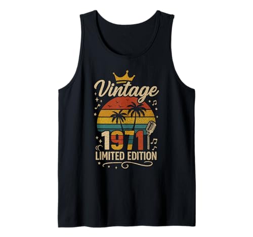 Vintage 1971 Limited Edition Men Women Birthday 1971 Vintage Tank Top von Vintage Birthday Classic Year Old Retro Idea Store