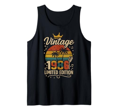 Vintage 1986 Limited Edition Men Women Birthday 1986 Vintage Tank Top von Vintage Birthday Classic Year Old Retro Idea Store