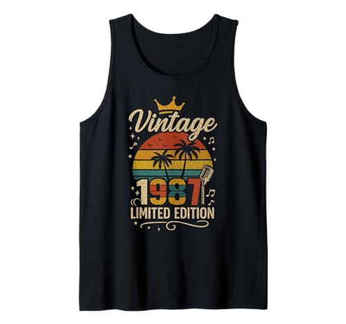 Vintage 1987 Limited Edition Men Women Birthday 1987 Vintage Tank Top von Vintage Birthday Classic Year Old Retro Idea Store