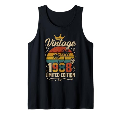 Vintage 1988 Limited Edition Men Women Birthday 1988 Vintage Tank Top von Vintage Birthday Classic Year Old Retro Idea Store