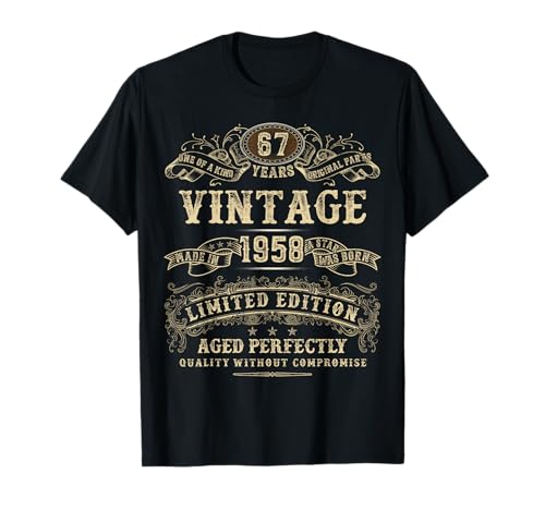 Vintage 1958 67. Geburtstag Bekleidung für Männer & Frauen T-Shirt von Vintage Birthday Gifts Collection for Man