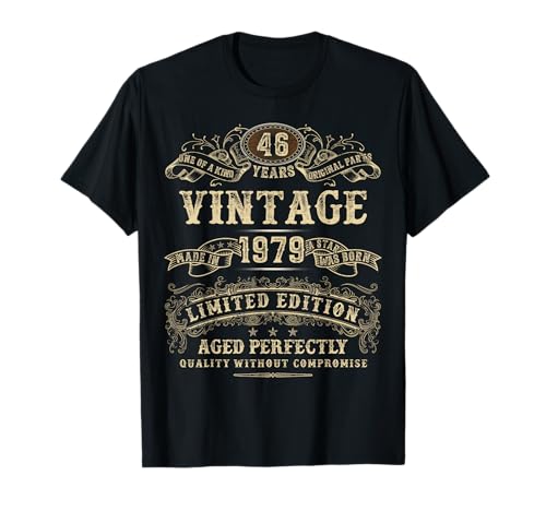 Vintage 1979 46. Geburtstag Bekleidung für Männer & Frauen T-Shirt von Vintage Birthday Gifts Collection for Man