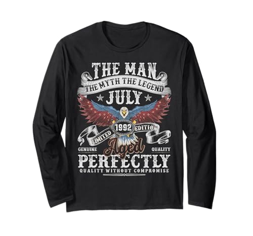 33. Geburtstag Geschenke Juli 1992 Männer lustig 33 Jahre alt 1992 Langarmshirt 33. Geburtstag Geschenke Juli 1992 Männer lustig 33 Jahre alt 1992 Langarmshirt von Vintage Birthday July Gifts For Men Funny