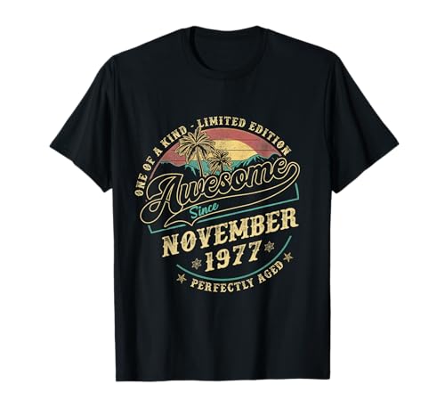 Retro 48. Geburtstag Geschenke für Männer November 1977 48 Jahre alt T-Shirt Retro 48. Geburtstag Geschenke für Männer November 1977 48 Jahre alt T-Shirt von Vintage Birthday Legends November Gifts For Men