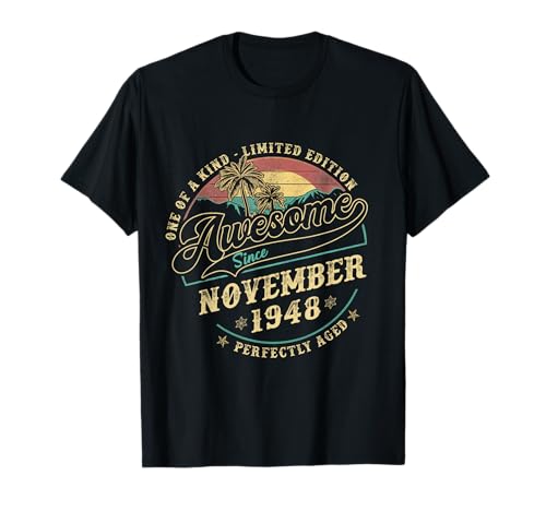 Retro 77. Geburtstag Geschenke für Männer November 1948 77 Jahre alt T-Shirt Retro 77. Geburtstag Geschenke für Männer November 1948 77 Jahre alt T-Shirt von Vintage Birthday Legends November Gifts For Men