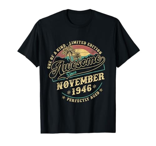 Retro 79. Geburtstag Geschenke für Männer November 1946 79 Jahre alt T-Shirt Retro 79. Geburtstag Geschenke für Männer November 1946 79 Jahre alt T-Shirt von Vintage Birthday Legends November Gifts For Men