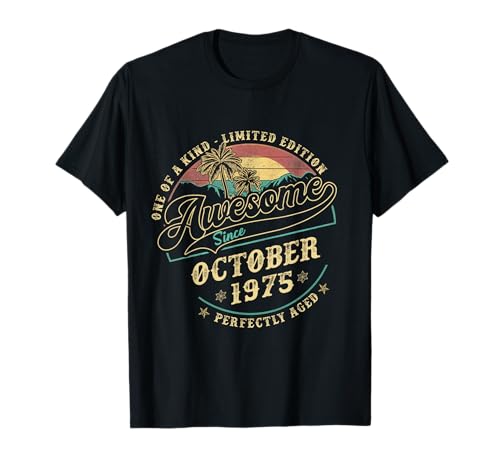 Retro 50. Geburtstag Geschenke für Männer Oktober 1975 50 Jahre alt T-Shirt von Vintage Birthday Legends October Gifts For Men