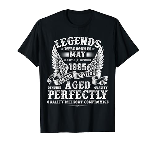 29 Jahre alte Geburtstagsgeschenke für Männer Mai 1995 Geburtstag lustig T-Shirt von Vintage Birthday May Gifts For Men And Women