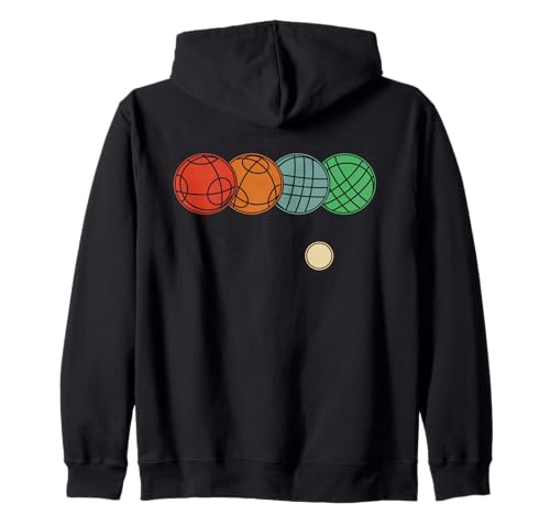 Retro Boccia Ball Line Distressed für Männer Frauen Kinder Petanque Kapuzenjacke von Vintage Bocce Petanque Designs for Men Women Kids