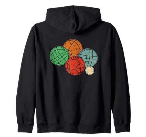 Retro Boccia-Set Distressed für Männer Frauen Kinder Petanque Kapuzenjacke von Vintage Bocce Petanque Designs for Men Women Kids