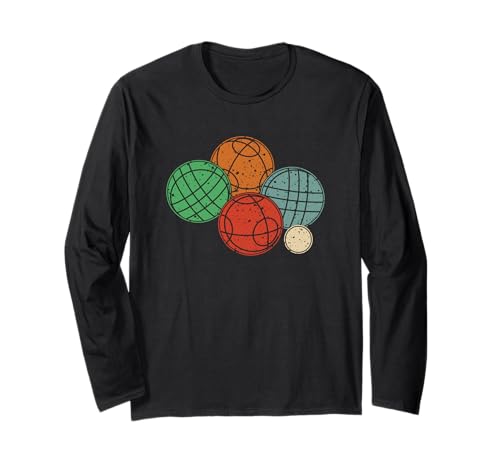 Retro Boccia-Set Distressed für Männer Frauen Kinder Petanque Langarmshirt von Vintage Bocce Petanque Designs for Men Women Kids