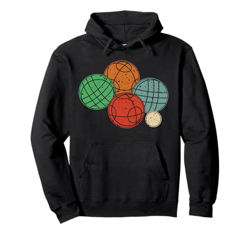 Retro Boccia-Set Distressed für Männer Frauen Kinder Petanque Pullover Hoodie von Vintage Bocce Petanque Designs for Men Women Kids