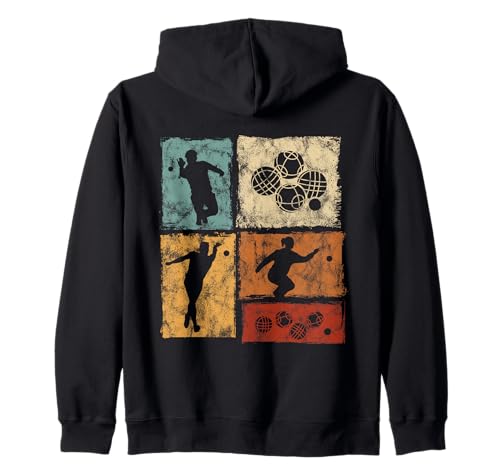 Retro Boccia Sport Distressed für Männer Frauen Kinder Petanque Kapuzenjacke von Vintage Bocce Petanque Designs for Men Women Kids