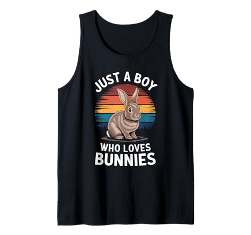 Herren Nur EIN Junge, der Hasen liebt Hase Pet Lover Bunny Tank Top von Vintage Bunny Apparel for Boys