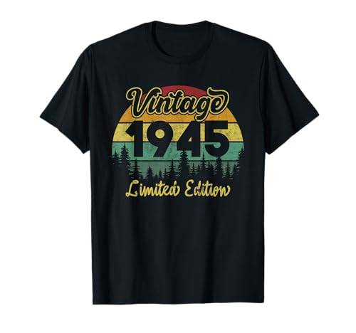 Vintage 1945 Retro Geburtstag 80 Jahre Frauen Männer Geschenk T-Shirt Vintage 1945 Retro Geburtstag 80 Jahre Frauen Männer Geschenk T-Shirt von Vintage Cadeau Anniversaire 80 Ans Pour Né En 1945
