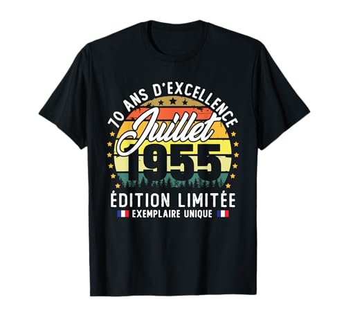 Vintage Juli 1955 Geburtstagsgeschenk 70 Jahre für Männer T-Shirt Vintage Juli 1955 Geburtstagsgeschenk 70 Jahre für Männer T-Shirt von Vintage Cadeau D'anniversaire 70 Ans Né En 1955