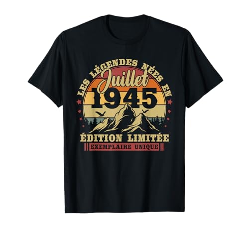 Vintage Juli 1945 Retro Geburtstag 80 Jahre Männer Frauen T-Shirt Vintage Juli 1945 Retro Geburtstag 80 Jahre Männer Frauen T-Shirt von Vintage Cadeau D'anniversaire Né En juillet 1945