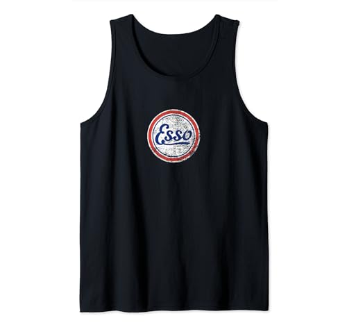 Oldtimer ESSO Tankstelle Herren und Damen Tank Top von Vintage Car ESSO Gas Station Mens and Womens Tees