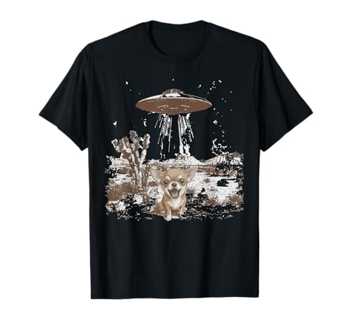 Vintage Baby Chihuahua Hund UFO Western Country Hundeliebhaber T-Shirt von Vintage Chihuahua UFO Cool Designs