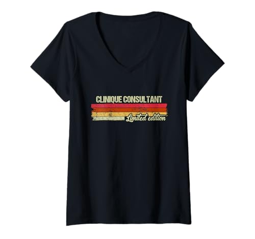 Damen Vintage Clinique Consultant Limitierte Auflage T-Shirt mit V-Ausschnitt Damen Vintage Clinique Consultant Limitierte Auflage T-Shirt mit V-Ausschnitt von Vintage Clinique Consultant Job