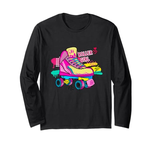 Rollschuhläufer für Mädchen, niedlicher bunter Rollschuh, Retro Langarmshirt von Vintage Clothing Store