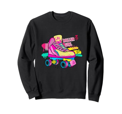 Rollschuhläufer für Mädchen, niedlicher bunter Rollschuh, Retro Sweatshirt von Vintage Clothing Store