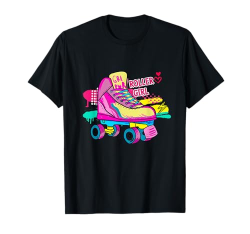 Rollschuhläufer für Mädchen, niedlicher bunter Rollschuh, Retro T-Shirt von Vintage Clothing Store