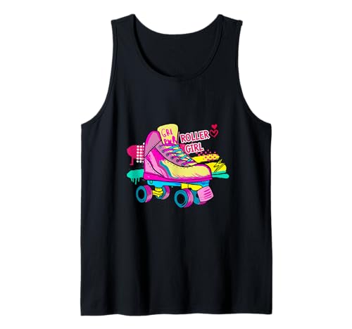 Rollschuhläufer für Mädchen, niedlicher bunter Rollschuh, Retro Tank Top von Vintage Clothing Store