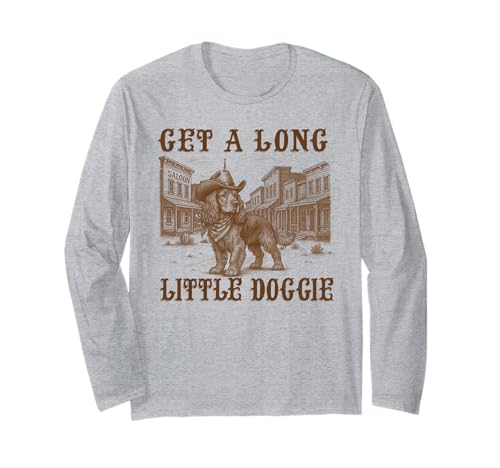 Cocker Spaniel Hund Mama Papa Cowboy Get A Long Little Doggie Langarmshirt von Vintage Cocker Spaniel Lover Owner Western Country