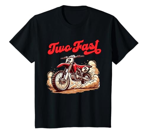 Kinder 2. Geburtstag Baby Junge 2 Jahre alt Geburtstag Zwei Fast Dirt Bike T-Shirt von Vintage Cute 2 Year Old Boy Gift For Cute 2nd Bday