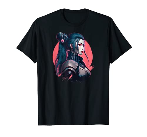 Süßes Cyberpunk-Samurai-Mädchen im Vintage-Stil, Retro-Cyberpunk T-Shirt von Vintage Cute Cyberpunk Samurai Girl Cyberpunk