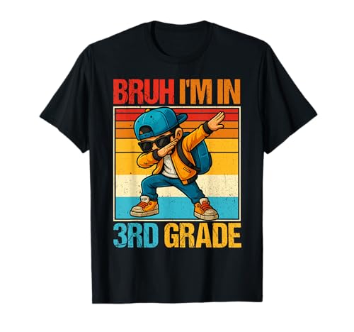Dabbing Boy Bruh in der dritten Klasse Ich Bin in der 3. Klasse T-Shirt von Vintage Dabbing Boy Bruh Student Boy Girl Kid Ades