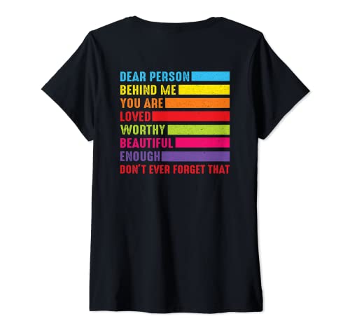 Damen An die Person hinter mir: Du bist unglaublich schön und genug T-Shirt mit V-Ausschnitt Damen An die Person hinter mir: Du bist unglaublich schön und genug T-Shirt mit V-Ausschnitt von Vintage Dear Person Behind Me You Are Amazing