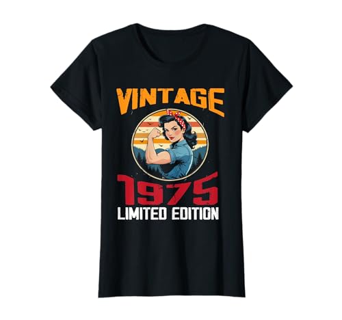 Vintage 1975 Limited Edition Bold 50. Geburtstag Retro Damen T-Shirt von Vintage Empowerment Klassisch Retro 1975