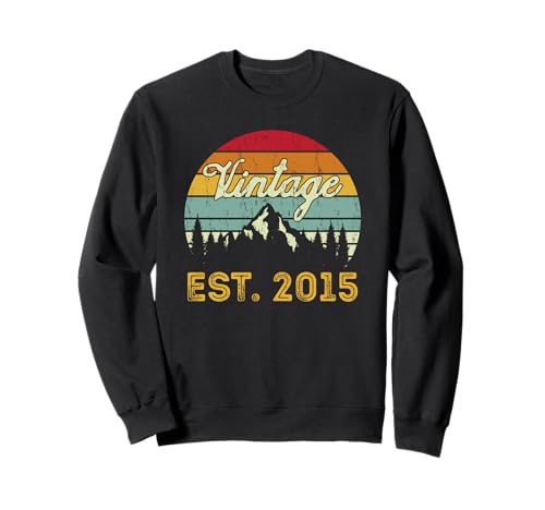 Vintage Est 2015 Retro Birthday Year 2015 Men Women Vintage Sweatshirt von Vintage Est 2015 Birthday Years Classic Idea Store