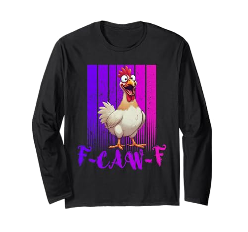 Lustiges F-Caw-F Huhn Retro, FCAWF Huhn für Männer Frauen Langarmshirt von Vintage F-Caw-F Chicken FCAWF Chicken Tees