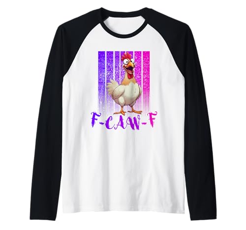 Lustiges F-Caw-F Huhn Retro, FCAWF Huhn für Männer Frauen Raglan von Vintage F-Caw-F Chicken FCAWF Chicken Tees