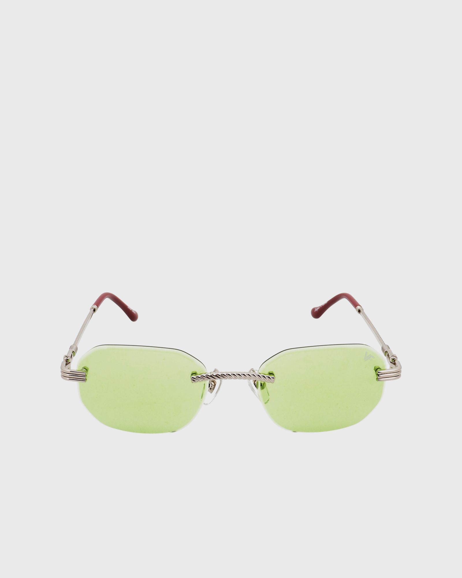 Vintage Frames Hustler Drill Mount 24kt White Gold men Eyewear green|silver in Größe:ONE SIZE von Vintage Frames