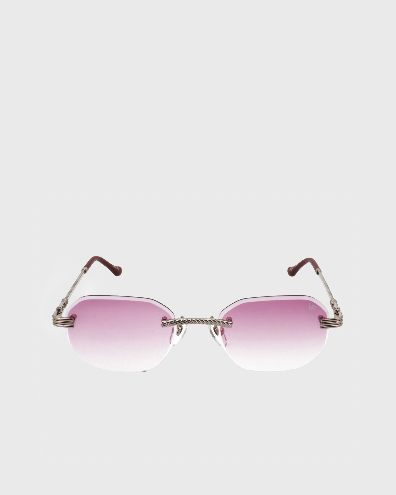 Vintage Frames Hustler Drill Mount 24kt White Gold men Eyewear pink|silver in Größe:ONE SIZE von Vintage Frames