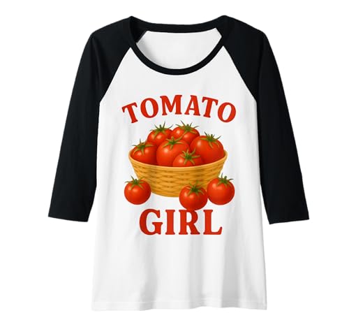 Damen Tomato Girl Cottagecore-Ästhetik Raglan Damen Tomato Girl Cottagecore-Ästhetik Raglan von Vintage Fruit Tomato Girl Cottagecore