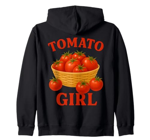 Tomato Girl Cottagecore-Ästhetik Kapuzenjacke Tomato Girl Cottagecore-Ästhetik Kapuzenjacke von Vintage Fruit Tomato Girl Cottagecore