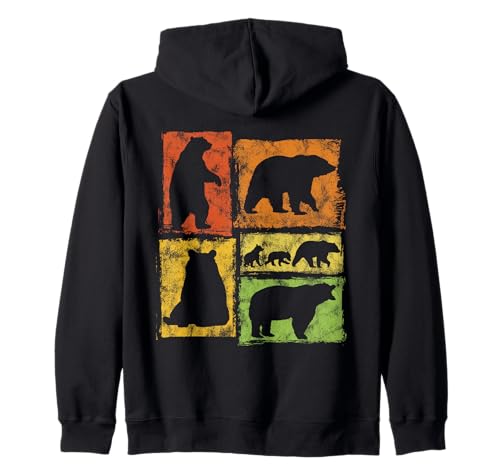 Bär Retro Stil Grafik Typische Bewegungen Für Männer Frauen Kinder Kapuzenjacke Bär Retro Stil Grafik Typische Bewegungen Für Männer Frauen Kinder Kapuzenjacke von Vintage Funny Bear Designs for Men Women Kids