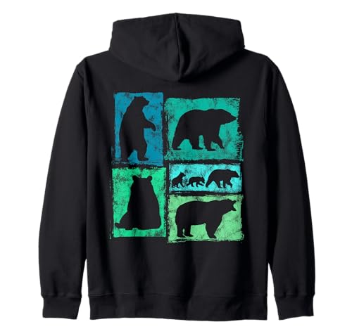 Retro-Stil Bär Grafik Typische Bewegungen für Männer Frauen Kinder Kapuzenjacke Retro-Stil Bär Grafik Typische Bewegungen für Männer Frauen Kinder Kapuzenjacke von Vintage Funny Bear Designs for Men Women Kids