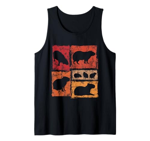 Capybara Retro-Grafik im Vintage-Stil für Männer, Frauen, Kinder Tank Top von Vintage Funny Capybara Designs For Men Women Kids