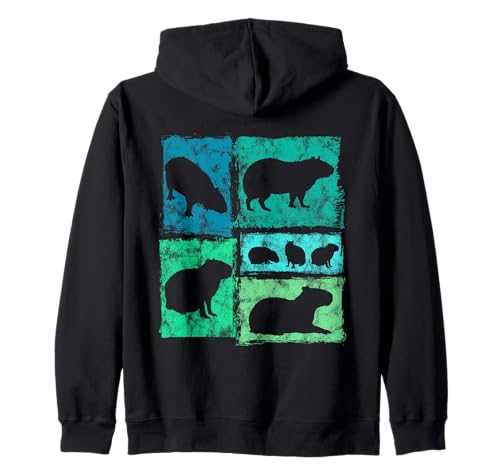 Retro-Capybara-Druck im Vintage-Stil für Männer, Frauen, Kinder Kapuzenjacke von Vintage Funny Capybara Designs For Men Women Kids