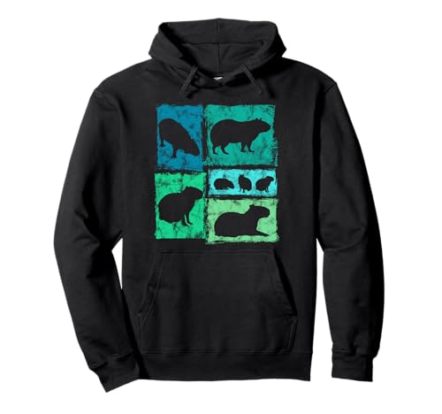 Retro-Capybara-Druck im Vintage-Stil für Männer, Frauen, Kinder Pullover Hoodie von Vintage Funny Capybara Designs For Men Women Kids