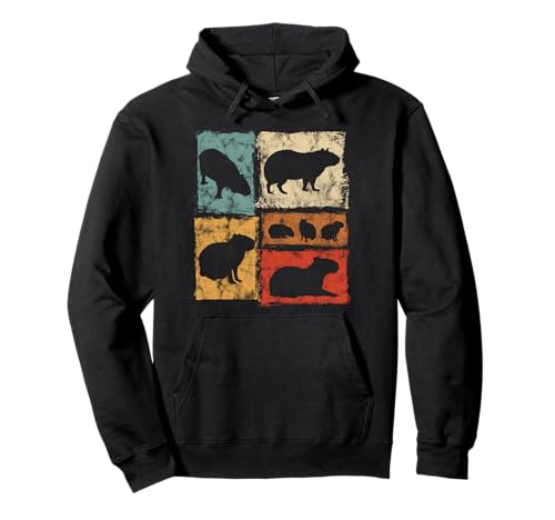 Retro-Capybara-Grafik im Vintage-Stil für Männer, Frauen, Kinder Pullover Hoodie von Vintage Funny Capybara Designs For Men Women Kids
